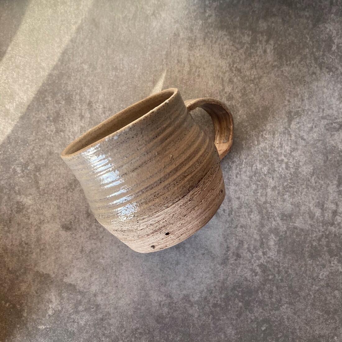 Mug, ash, handmade Philippine stoneware by AWIS