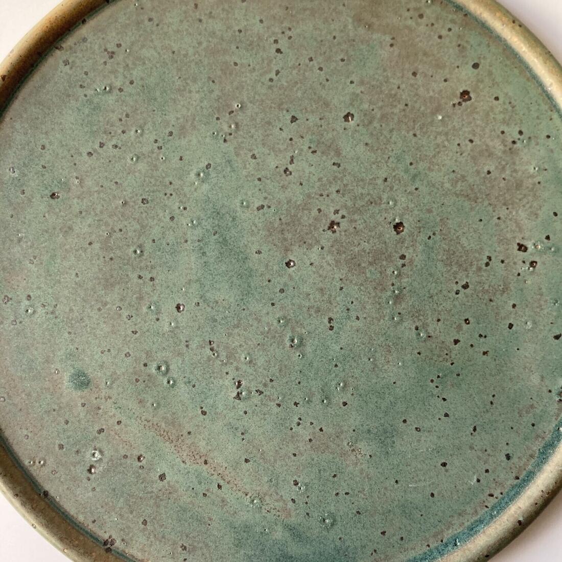 Plate, bamboo, handmade Philippine stoneware by AWIS